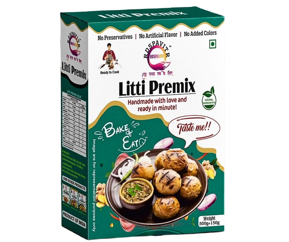 Litti Premix | Atta 200g, Sattu 80g, Chokha 70g and Peanut Chutney 50g | Taste of Bihar | Ready To Cook